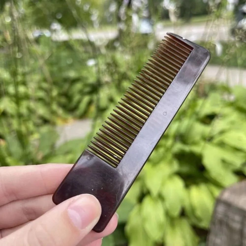 Vintage Hair Comb USA Lucite‎ Hard Plastic Tortoise Shell Print 6